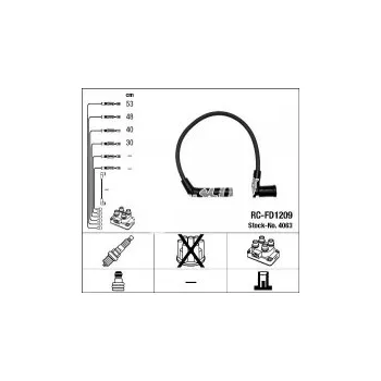 Zapalovací kabel Sada kabelů pro zapalování NGK RC-FD1209 - FORD