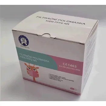 Dětský respirátor FFP2 KIDS bez výdechového ventilu cena za 1kus/ prodej na bal.=25 kusů