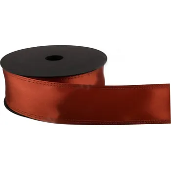 Stuha Stuha atlasová s drátem měděná - 4 cm - 9 m