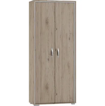 Šatní skříň Skříň dub bordó/arktická bílá OFFI DR5