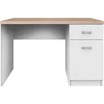 Tempo Kondela PC stůl 1D1S, bílá / dub sonoma, TOPTY TYP 09