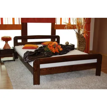 Postel Maxi-Drew Postel z masivu Klára 180x200 borovice + rošt (Barva dřeva: Ořech)