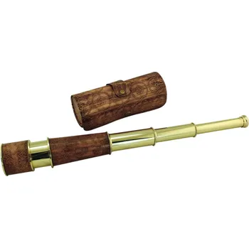 Teleskopický dalekohled SEA CLUB Dalekohled mosazný vytahovací namořnický v koženém pouzdru 45,5cm 9465