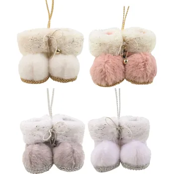 Vánoční dekorace Botičky plyšové k zavěšení 6 cm 18041