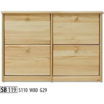 Botník Drewmax Botník SB119 masiv (Barva dřeva: Olše)