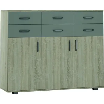 Komoda Komoda kombinovaná dub sonoma/šedá OLIVIA K10