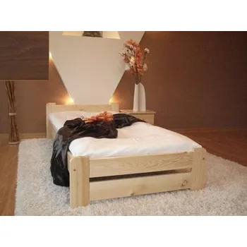 Postel Maxi-Drew Postel z masivu Euro 80x200 borovice + rošt (Barva dřeva: Ořech)