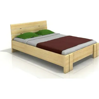 Postel Visby Postel Arhus High 160x200 cm, borovice masiv (Barva dřeva: Ořech, Volba roštu: 14-laťkový rošt)