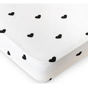Prostěradlo 4Home jersey prostěradlo Srdíčka, 180 x 200 cm, bílá