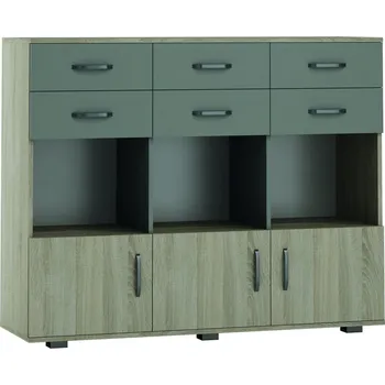 Komoda Komoda kombinovaná dub sonoma/šedá OLIVIA K1