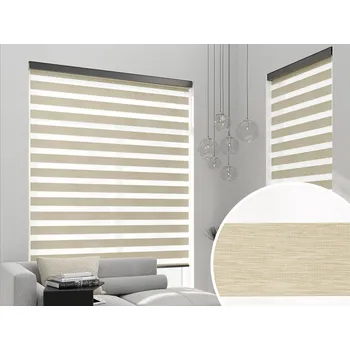 Roleta ZEBRA-SHOP ROLETA DEN A NOC MAXI / ZATEMŇUJÍCÍ / KRÉMOVÝ MELÍR 2 / BH 2903 Výška: 150, Šířka: 75, Barva kazety / umíst.řetízku: stříbrná / vpravo