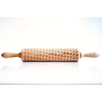 Váleček na těsto Dřevěný embosovaný váleček na těsto Valek Tea Cups ID_1400645