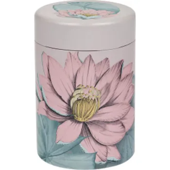 Dóza na potraviny Dóza na čaj Lotos bílý 125 g plechová