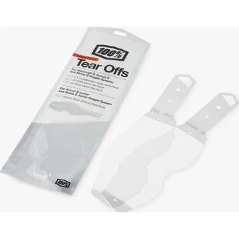 Motocyklové brýle Strhávací slídy plexi STANDART pro brýle RACECRAFT 2/ACCURI 2/STRATA 2, 100% (20 vrstev v balení, čiré)