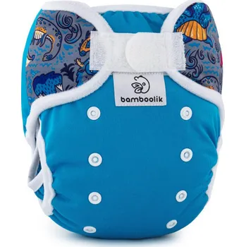látková plena Svrchní kalhotky Bamboolik DUO SUCHÝ ZIP, TYRKYS + JEDNOROŽCI