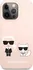 Pouzdro na mobilní telefon Karl Lagerfeld Karl and Choupette pro Apple iPhone 13 Pro Max růžové