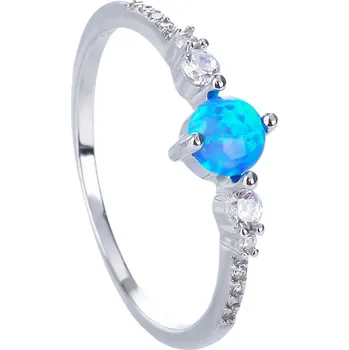 Prsten Bealio BEALIO Stříbrný prsten SOLITÉR modrý OPÁL Velikost prstenu: 49 03-11101-0639