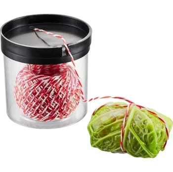 Zásobník na kuchyňskou nit FILIO červený / bílý - GEFU (Kuchyňská nit v zásobníku FILIO červený / bílý - GEFU)