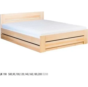 Nábytek Drewmax Dřevěná postel 180x200 BOX buk LK198 (Volba roštu: Kovový rošt, Barva dřeva: Buk b?lený)