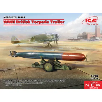 Plastikový model 1:48 British WWII Torpedo w/ Trailer