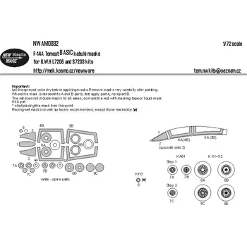 Plastikový model 1/48 Mask F-14A Tomcat BASIC (GWH L7206,S7202)