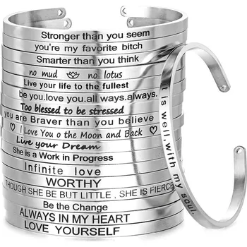 Náramek Šperky4U Ocelový náramek s rytinou textu, šíře 6 mm - OPA1730ST-6