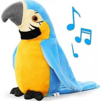 plyšák PLYŠOVÝ MLUVÍCÍ PAPOUŠEK (Mluvící plyšový papoušek určený pro výuku a zábavu dětí. Opakuje slova a zvuky,)