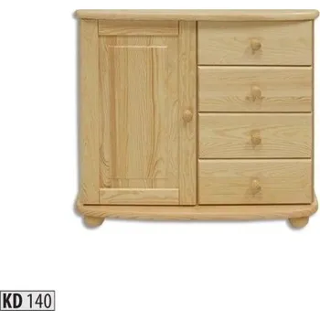 Nábytek Drewmax Komoda KD140 masiv (Barva dřeva: Ořech)