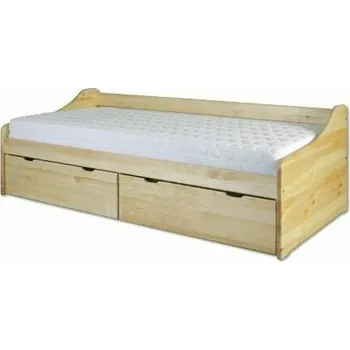 Postel Drewmax Dřevěná postel 90x200 LK130 (Barva dřeva: Ořech)