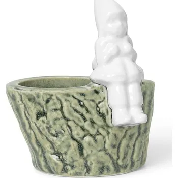 Vánoční dekorace Vánoční svícen z porcelánu a kameniny Kähler Design Christmas Tales, délka 8,5 cm ID_1395025