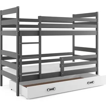 BMS GROUP Patrová postel ERYK 80x190 cm, grafitová/bílá (Volba matrace: Pěnová matrace)