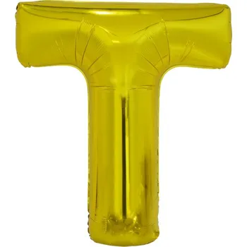 Balónek Písmeno T zlatý foliový balónek 86 cm amscan 9909595
