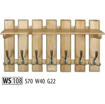 Věšák Drewmax Věšák WS108 masiv (Barva dřeva: Borovice)