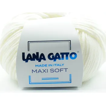 Příze Lana Gatto pletací příze vlna merino MAXI SOFT bílá