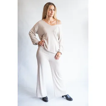 Dámský svetr Komplet 8195/2025 barva: zelená-khaki, velikost: Univerzální-jedna velikost