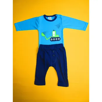 Kojenecká souprava Arex, ČR Kojenecký chlapecký dvoudílný set, dlouhý rukáv Barva: tmavě modrá+tyrkysová, Velikost: 68