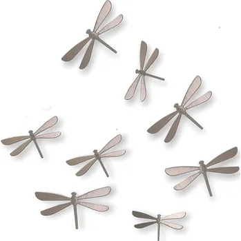Samolepící dekorace Umbra Wallflutter vážky stříbrné 8 ks