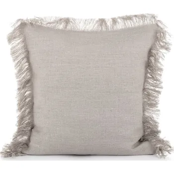 Povlak na dekorativní polštářek Tom Linen Povlak na polštář s třásněmi Warsa Oatmeal 50x50