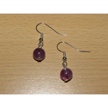 Drahý kámen Ametyst - Náušnice - kuličky - knu21