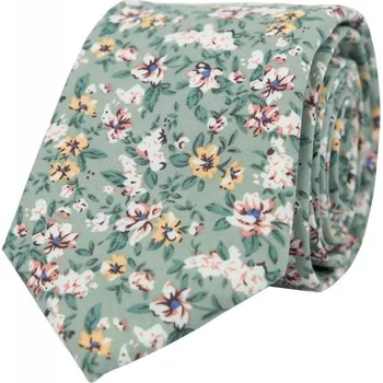 Kravata Bubibubi Šalvějově zelená květinová kravata Sage Garden