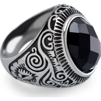 Prsten BRUNOshop.cz Masivní pánský prsten se vzorem Velikost: 8 (EU: 56,5 - 58,5)