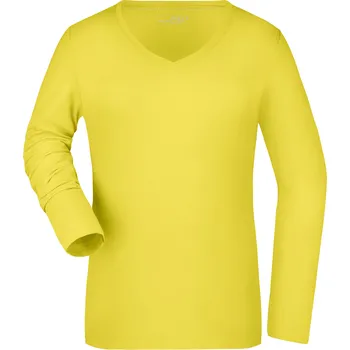 Dámské tričko Dámské triko s dlouhým rukávem JAMES NICHOLSON JN929 YELLOW S