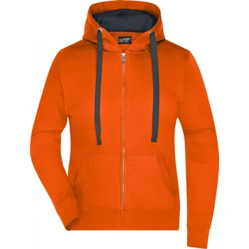 Dámská mikina Dámská mikina JAMES NICHOLSON JN594 DARK ORANGE/CARBON XXL