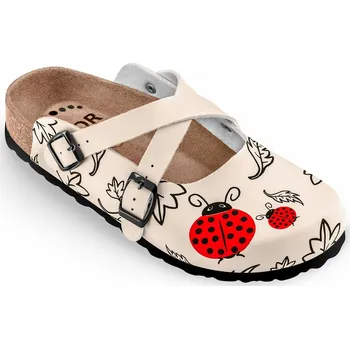 Dámské pantofle Obuv zdravotní FORcare 101054 béžová potisk berušky Velikost: 41