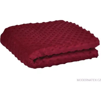 Látka mikroplyš Minky 380 Puntík, barva Vínová