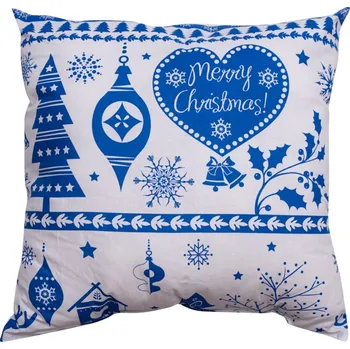 Dekorativní polštářek Dekorační polštářek Vánoce modré 40 x 40 cm