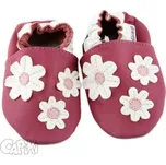 CAPIKI Kožené capáčky - SEDMIKRÁSKY malinové 6-12 M