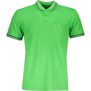 Pánské tričko Pánské triko s límečkem funkční komfort JAMES NICHOLSON JN702 GREEN/CARBON S