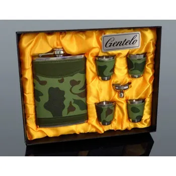 Placatka Souprava ARMY placatka 240 ml + 4ks štamprliček 30 ml