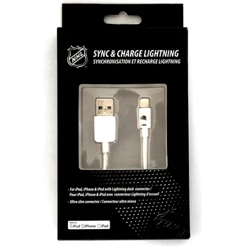 Datový kabel Logiix NHL lightning datový / nabíjecí USB kabel pro iPhone / MFI Colombus Blue Jackets LGX-11216